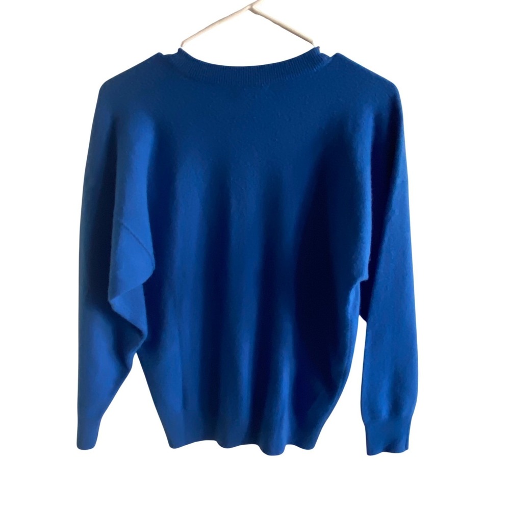Lyle & Scott Thoroughbred Blue Cashmere V-Neck Sweater Made in Scotland Womens M - Picture 4 of 5